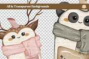 Cute Animal Faces on Bubble Tea Cups, an Animal Illustration by creationsbyapuruh (Thumbnail 3 of 3)
