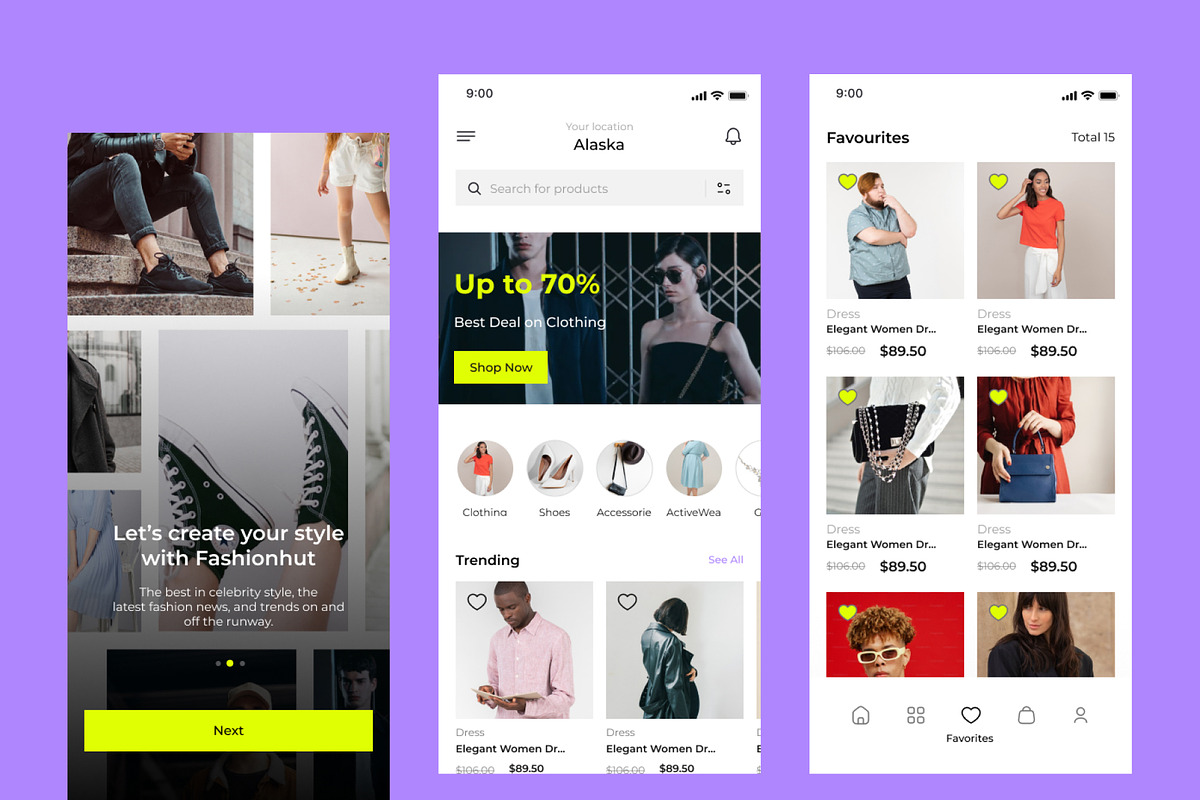 Fashionhut E-Commerce Mobile UI kit, an App Template by Ahmed Rubel (Photo 5 of 7)
