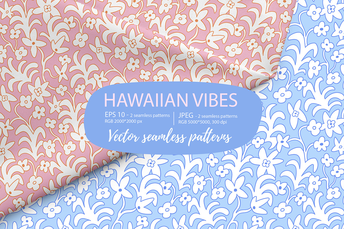 Hawaiian vibes seamless patterns, a Pattern Graphic by Alenkakarabanova (Photo 1 of 3)