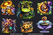 Enchanted Woodland & Sunflowers Set, a Seasonal Illustration by ThatsDesignArt (Thumbnail 3 of 10)