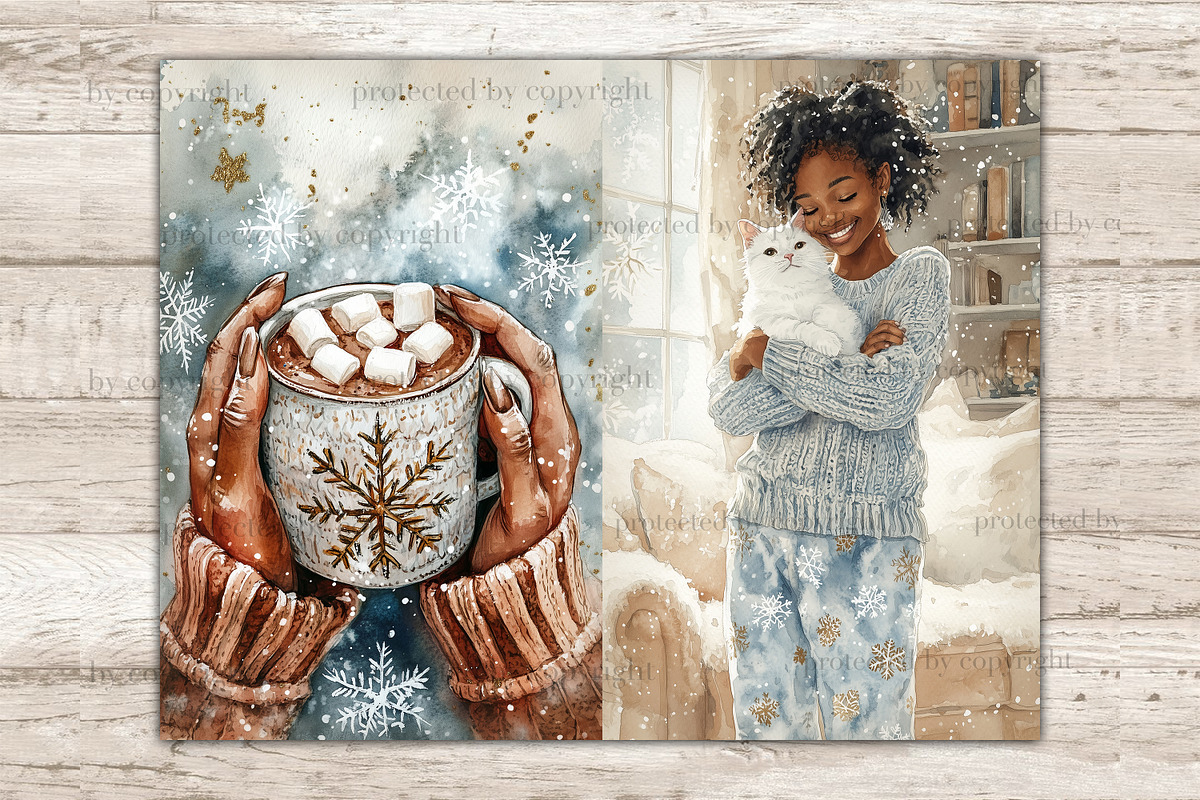 Cozy Winter Junk Journal Paper, a Person Illustration by GlamArtZhanna (Photo 7 of 10)