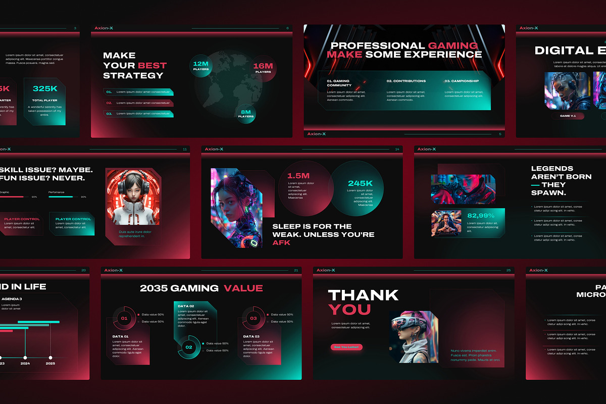 Axion-X Gaming PowerPoint Template, a Presentation Template by Premast (Photo 3 of 5)