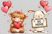 Whimsical Valentine's Day Animal PNG, an Animal Illustration by SugarCloudStudioArt (Thumbnail 4 of 4)