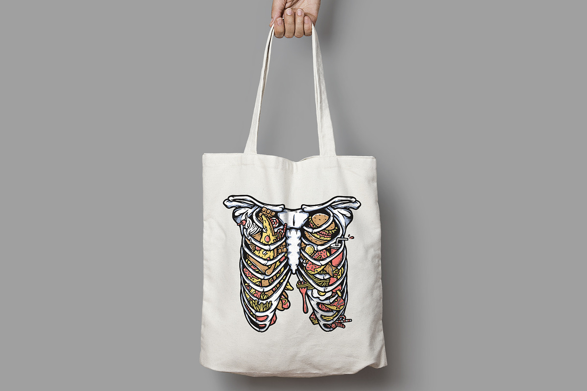 lots of food in the rib cage, a Food Illustration by gunaonedesign (Photo 4 of 4)