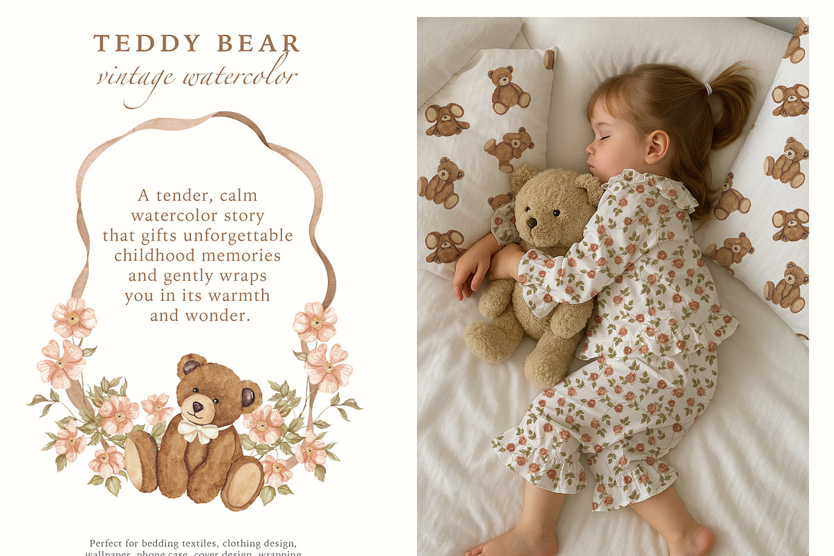 Teddy Bear. Vintage Watercolor, an Animal Illustration by Ooh Lily (Photo 2 of 19)