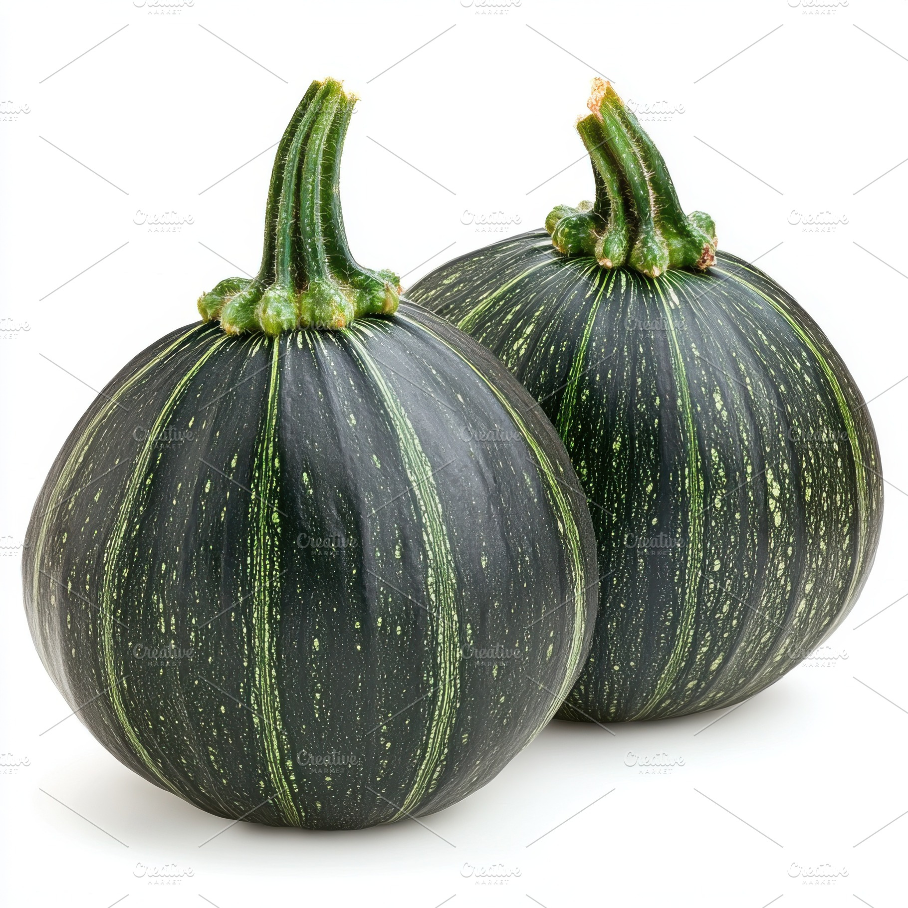 Two fresh vegetable marrow, isolated, a Food & Drink Photo by Pixeness Studio
