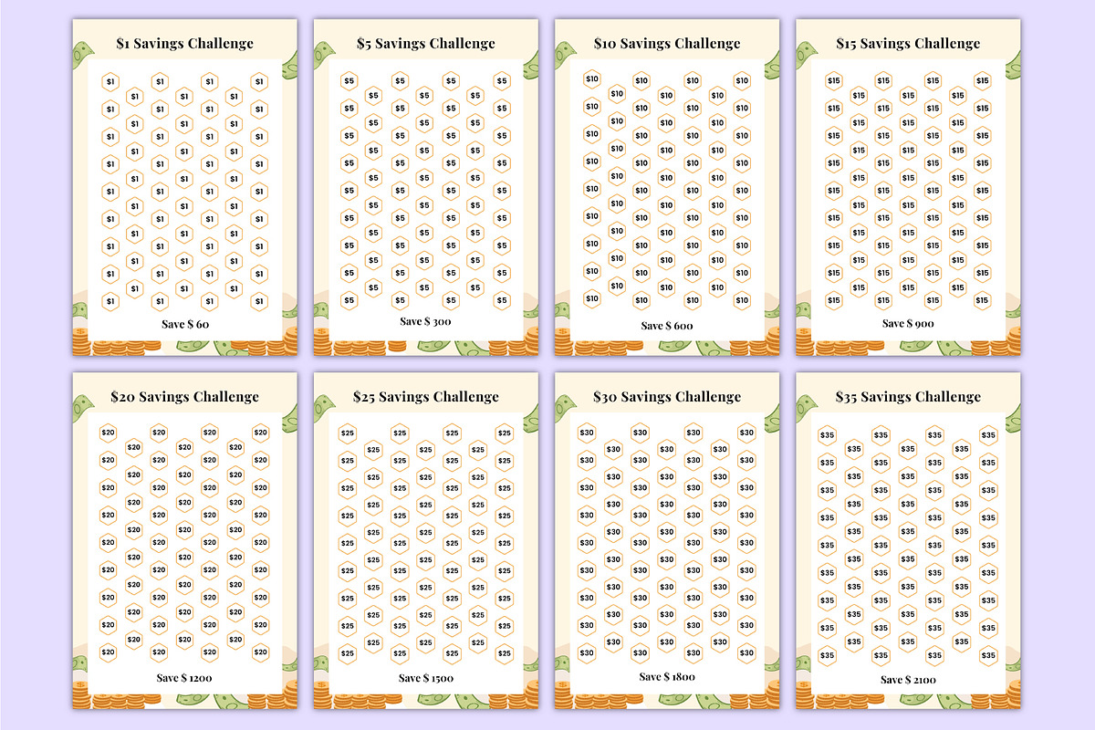 2026 Money Saving Challenges Book, a Stationery Template by Mustafiz (Photo 4 of 8)