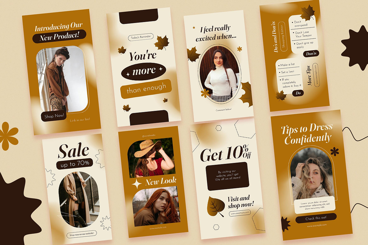 Brown Autumn Fashion Instagram Set, a Social Media Template by Aiyari Graphic (Photo 4 of 5)