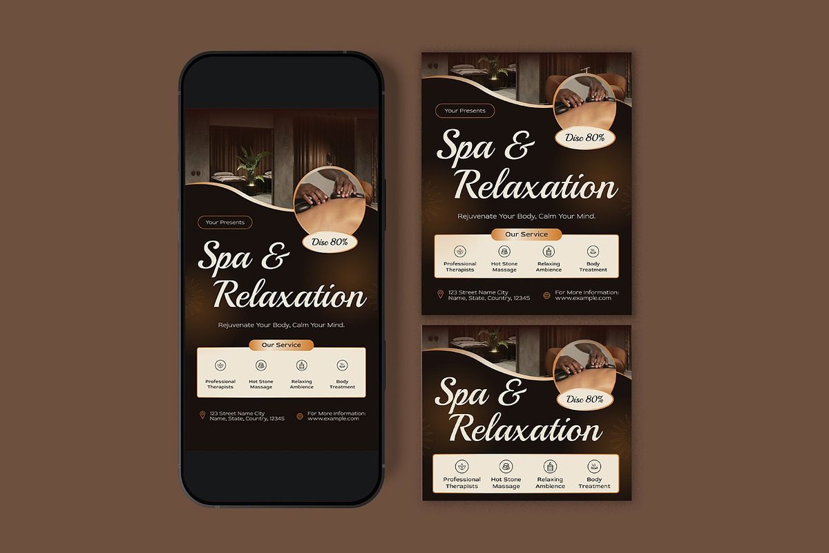Spa and Relaxation Flyer, a Flyer Template by graphicook