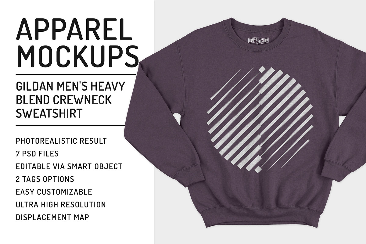 Gildan Crewneck Sweatshirt Mockups, a Shirt Mockup by GraphicHero (Photo 1 of 6)