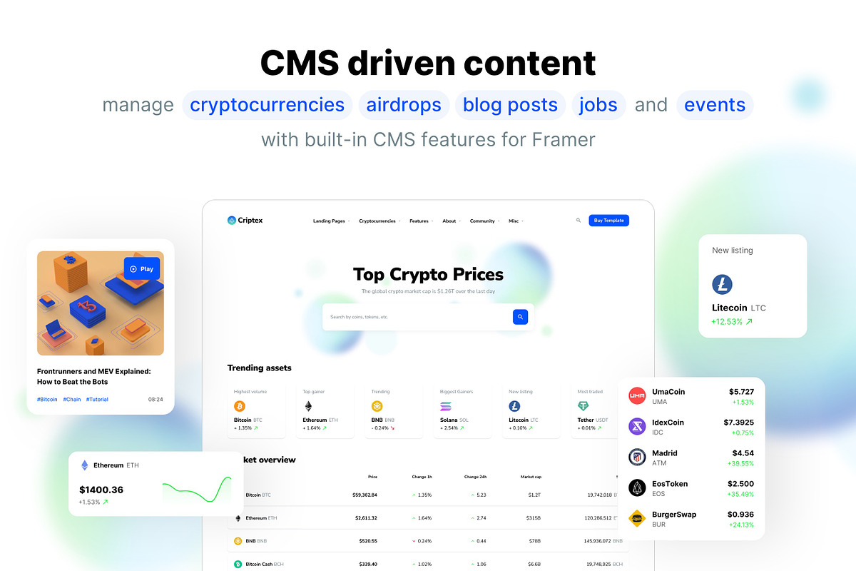 Criptex - Crypto Framer Template, a Landing Page Template by WhiteUI.Store