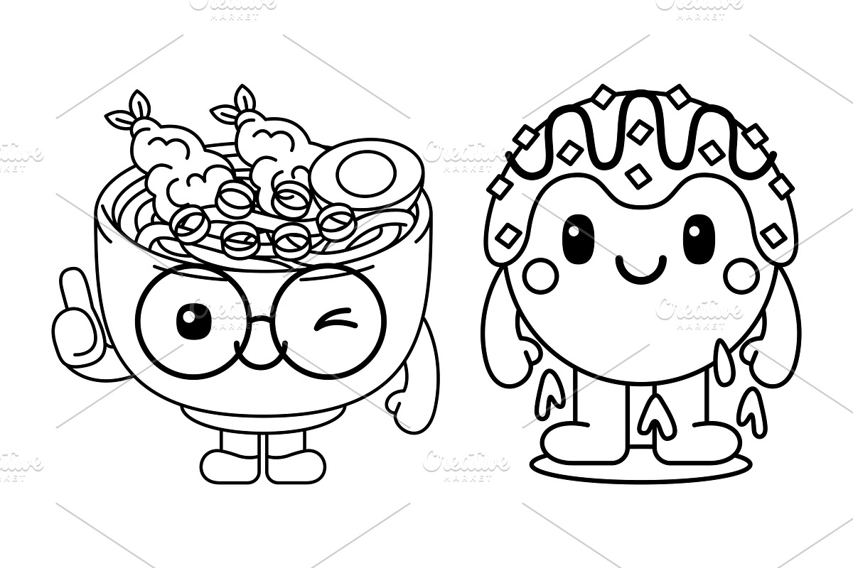 Kawaii Japan Food Coloring Book 01, an Education Illustration by MEDZ (Photo 3 of 3)