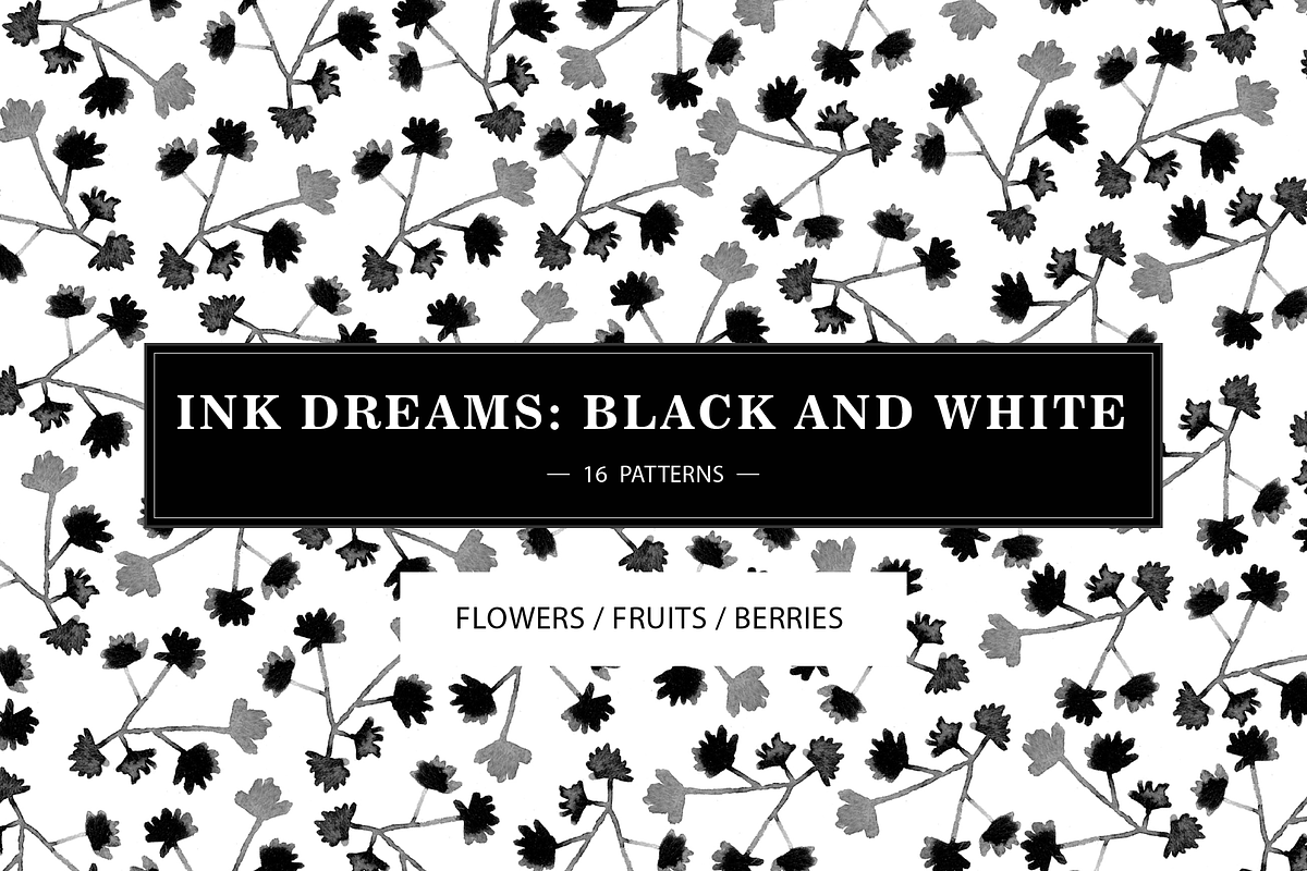 INK DREAMS: BLACK & WHITE PATTERNS, a Pattern Graphic by HANNA V (Photo 1 of 9)