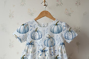 Blue White Pumpkins Seamless Pattern, a Pattern Graphic by Kreeya Art Shop (Thumbnail 9 of 9)