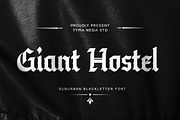 Giant Hostel, a Blackletter Font by Typia Nesia (Thumbnail 1 of 10)