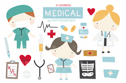 Nurses clipart | Healthcare Illustrations ~ Creative Market