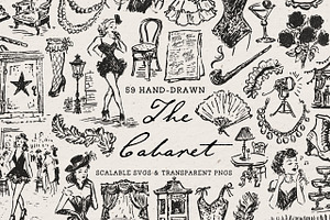 Cabaret Clipart, Burlesque Ink Set, a Person Illustration by The October Creative