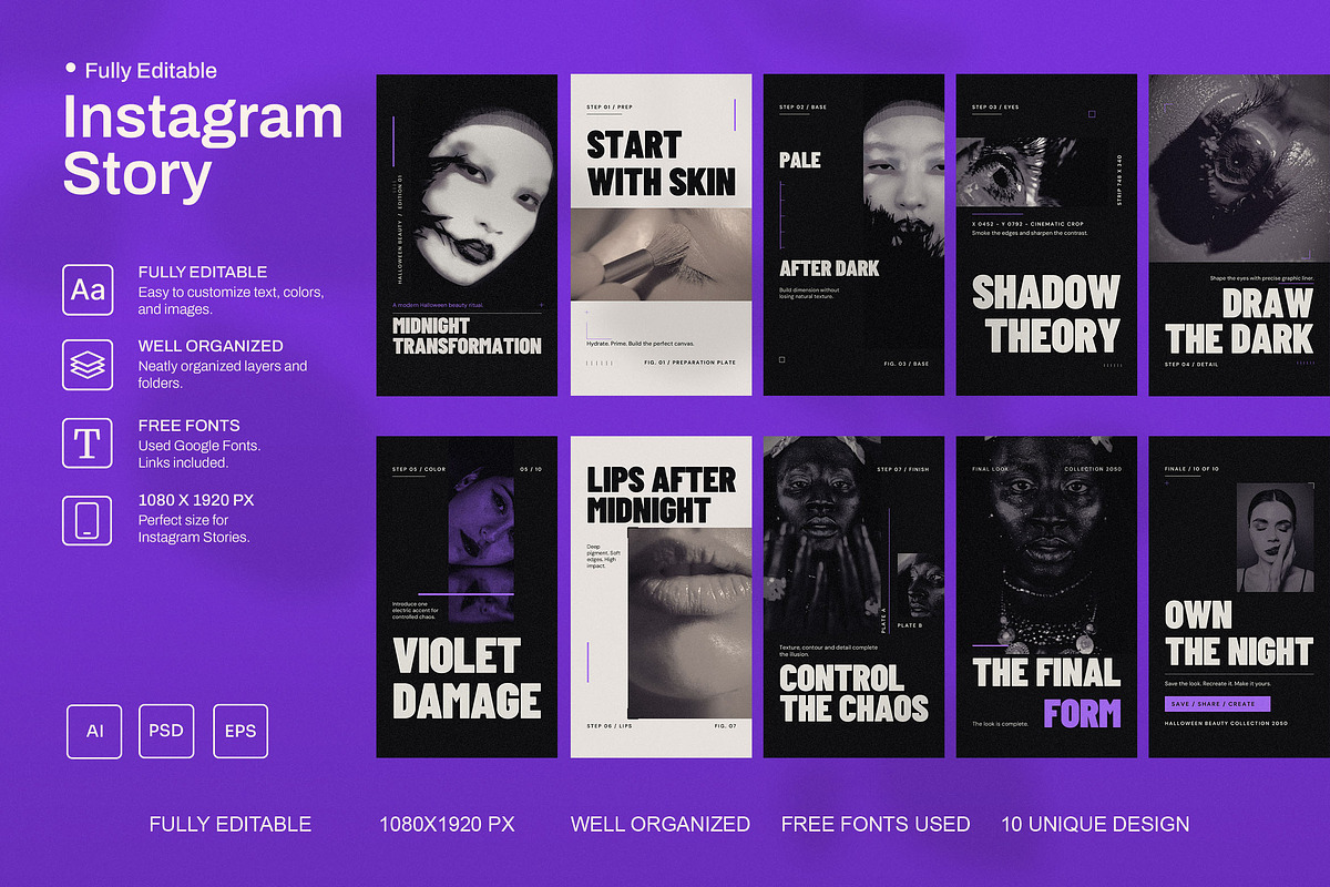 After Dark — Beauty Social Media, a Social Media Template by Pitchlook.Studio (Photo 1 of 3)