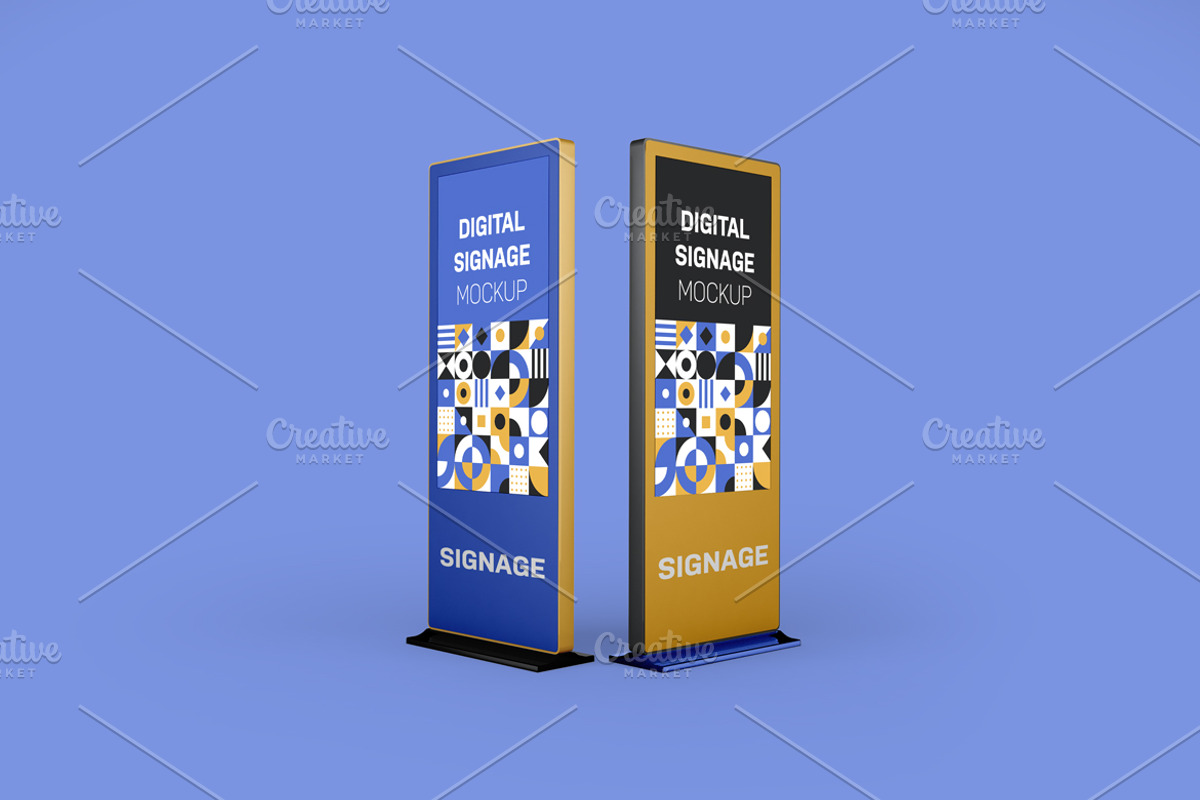 Digital Signage Mockup, an Advertising Mockup by Qaleb Studio