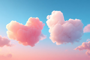 Dreamy pink and white clouds in blue sky, a Holiday Photo by AlyaAnd