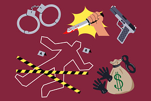 Red Criminality Asset Illustration, an Object Illustration by graphicook
