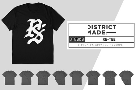 District Made DT8000 Re-Tee Mockups, a Shirt Mockup by Pixel Sauce™