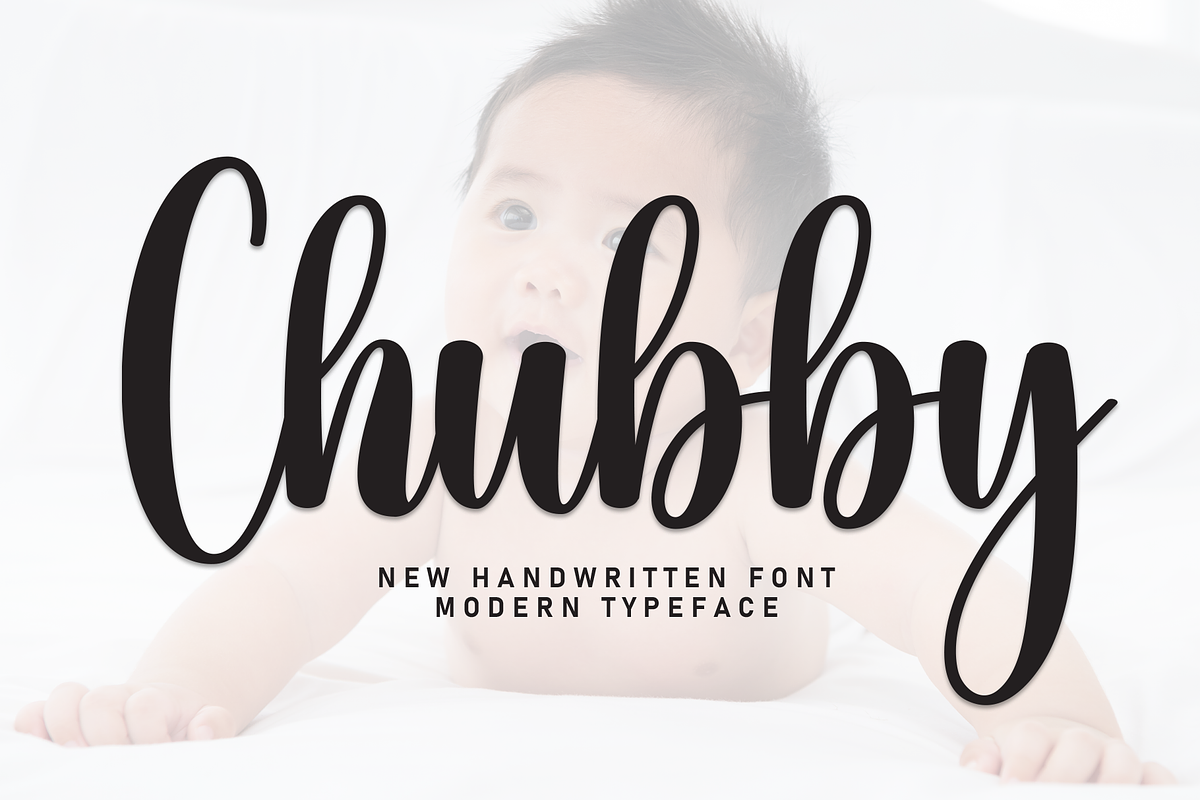Chubby | Script Font, a Handwritten Font by Scratchones (Photo 1 of 8)