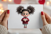 Quirky Valentine Day Girl Clipart, an Illustration by Canvas Craft (Thumbnail 5 of 6)
