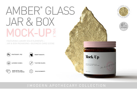 Amber Glass Jar & Box Mock-Up Vol.1