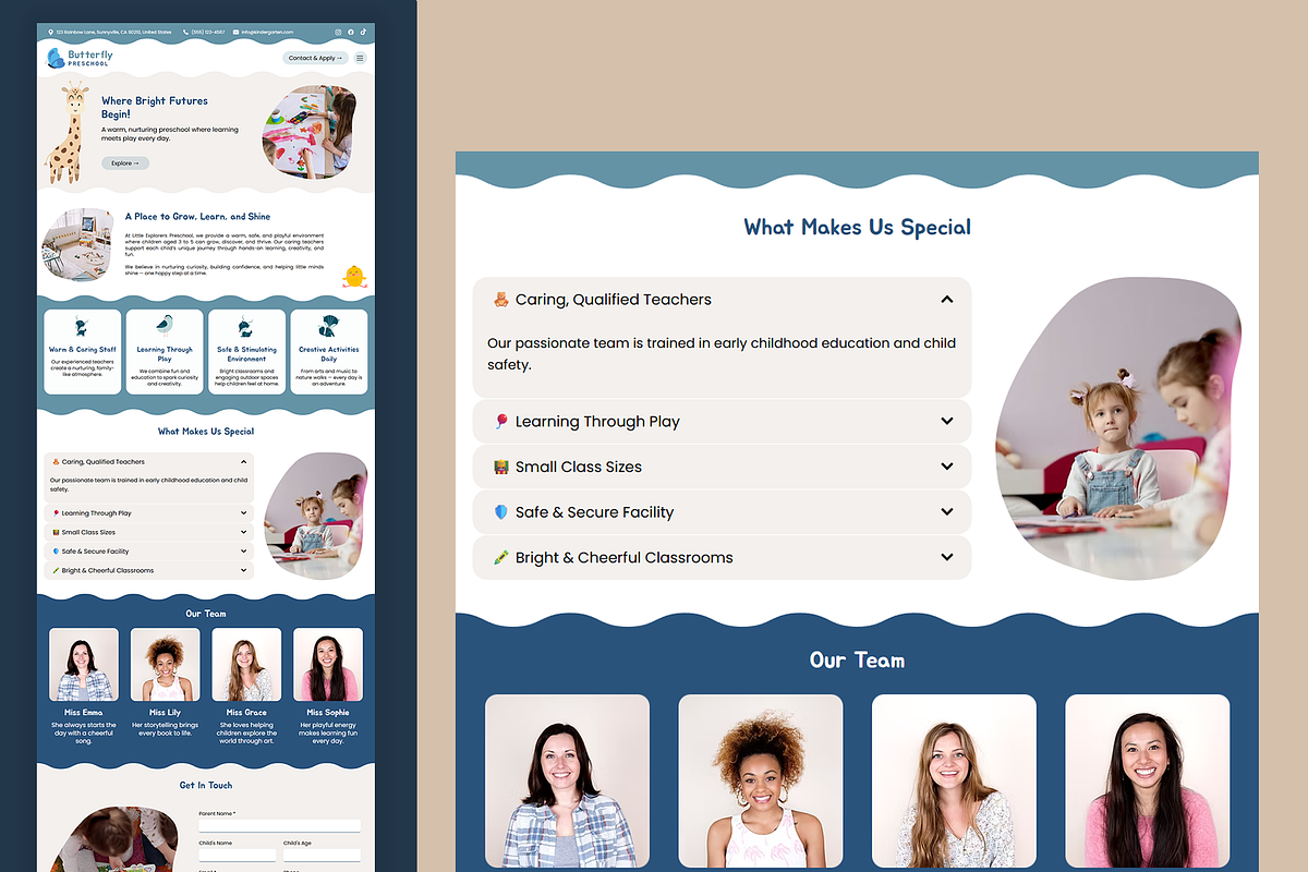Kindergarten Wix Website Template, a Wix Template by Kitteeh (Photo 7 of 10)