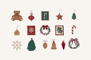 Merry Christmas Clipart, a Decorative Illustration by Barkova Nadya (Thumbnail 2 of 6)
