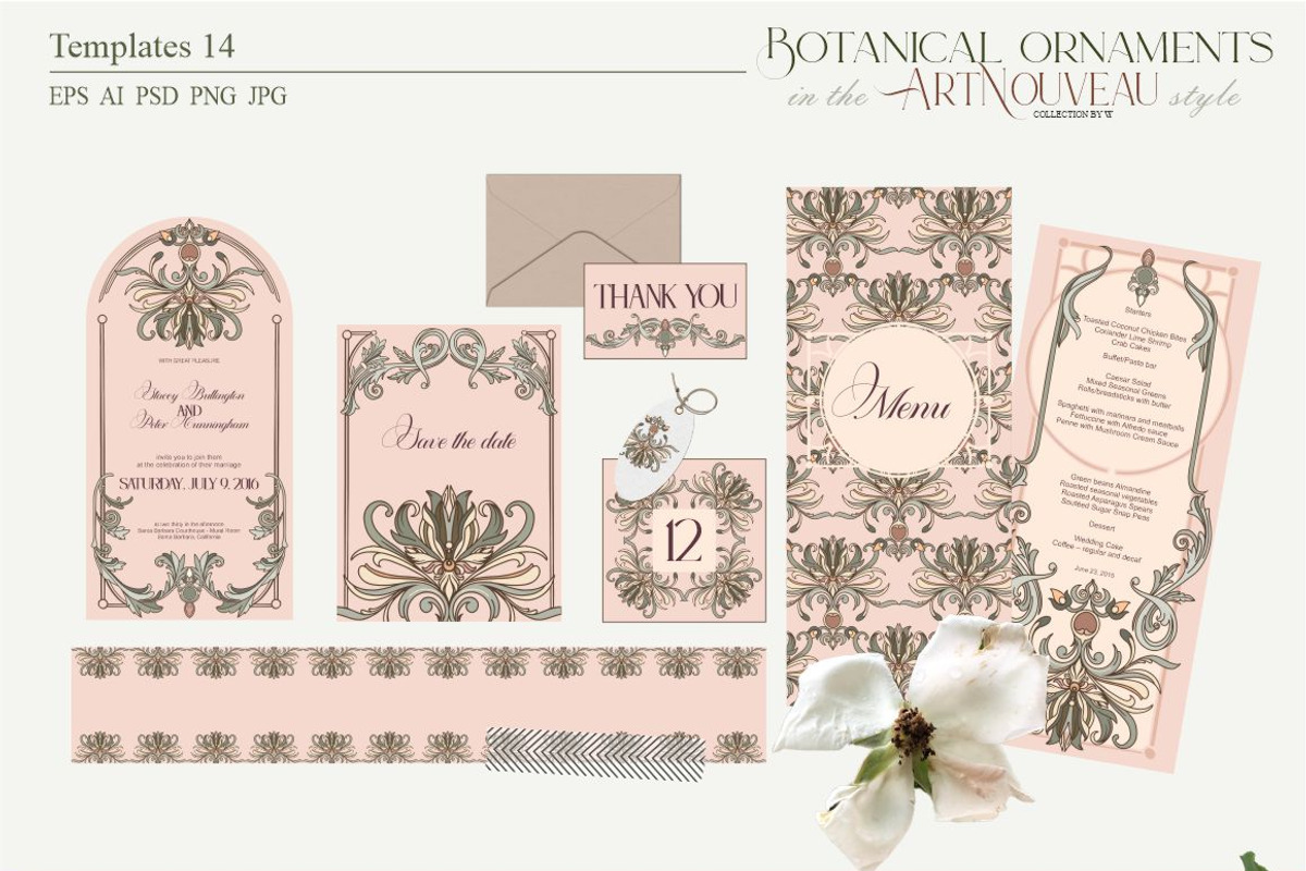 Botanical ornaments Art Nouveau, a Pattern Graphic by Collection by VY (Photo 7 of 9)