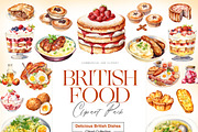 British Food Clipart, Fish and Chips, a Food Illustration by BrushstrokeArtGB (Thumbnail 1 of 9)