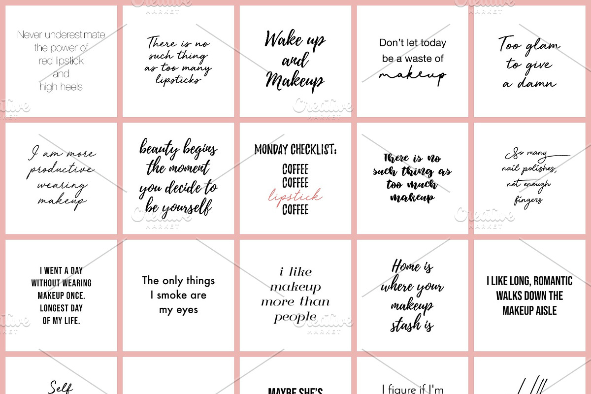 25 Beauty Quotes Instagram Pack, a Social Media Template by The Reverie Collective (Photo 2 of 2)