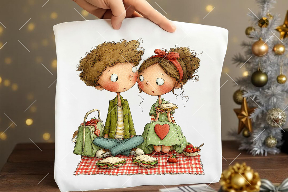 Whimsical Valentine Couple Clipart, an Illustration by OK Design (Photo 5 of 6)