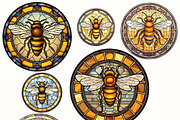 Honey Bees Png Stained Glass Clipart, an Animal Illustration by Tanya Kart (Thumbnail 5 of 7)