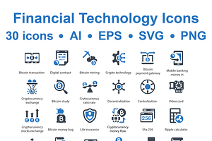 Financial Technology Icons