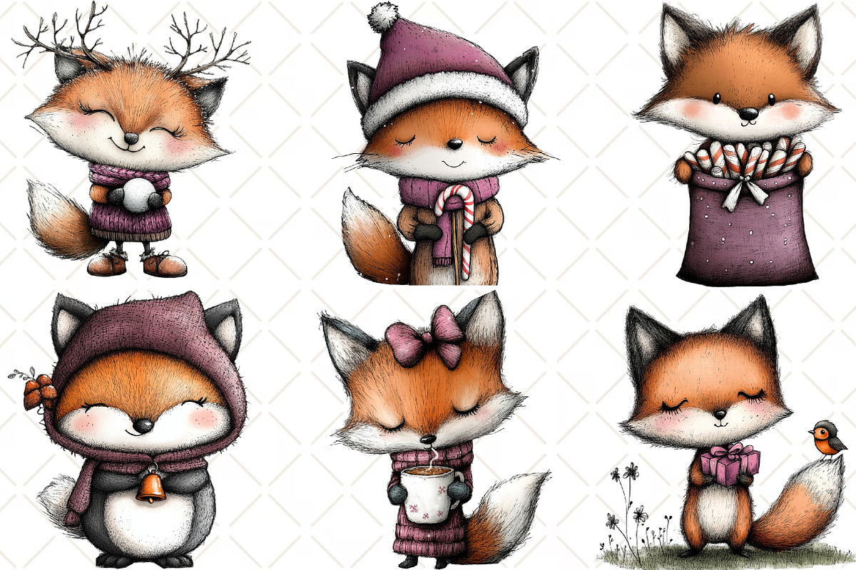 Whimsical Fox Clipart, an Illustration by Black Bird Studio (Photo 4 of 6)