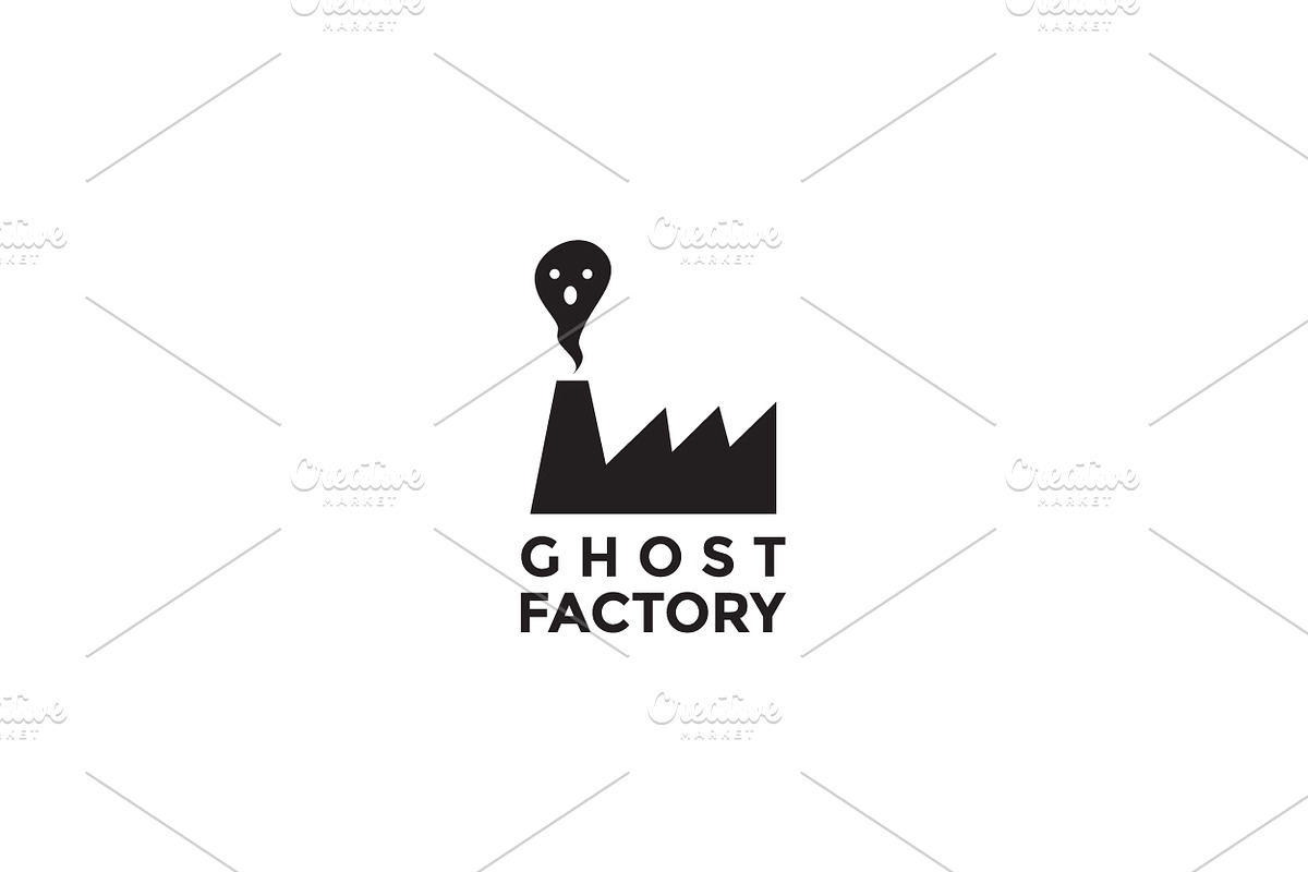 factory ghost silhouette logo vector, a Branding & Logo Template by devastd