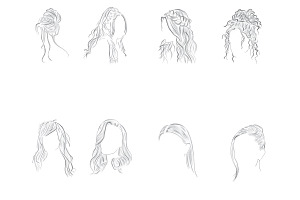 Womens Hair Set 5 Procreate Brush