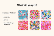 Colorful Floral Seamless Patterns, a Pattern Graphic by Ninterints (Thumbnail 5 of 12)