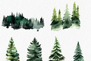 Forest Watercolor Clipart PNG, an Object Graphic by MyLittleMeow (Thumbnail 3 of 6)
