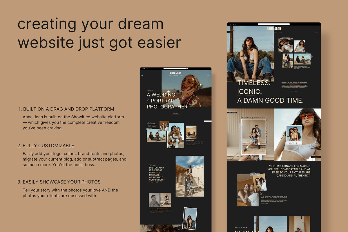 Showit Website Template | Anna Jean, a Wireframe Template by Seventh Made (Photo 2 of 4)