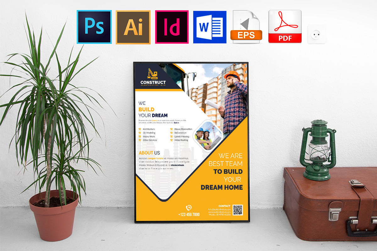 10 Construction Poster Bundle, a Flyer Template by Imagine Design Studio