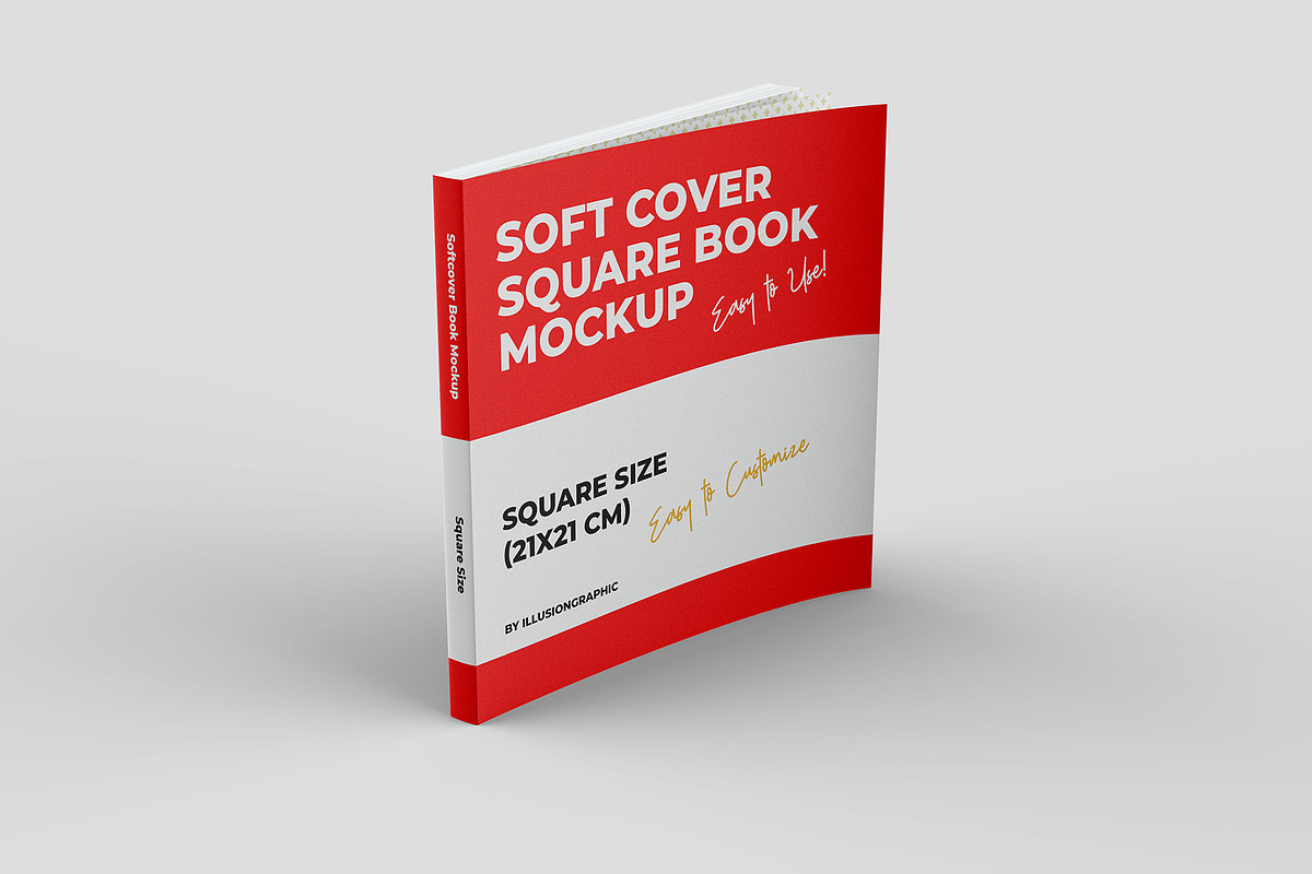 Soft Cover Square Book Mockup, a Books & Magazine Mockup by Illusiongraphic