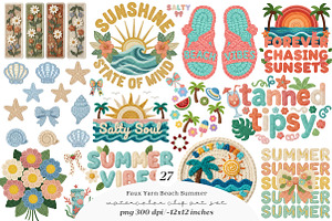 Faux Yarn Beach Summer Clipart, an Illustration by SinaCreation