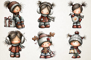Christmas Little Girl Clipart, a Seasonal Illustration by RobertsArt (Thumbnail 4 of 5)