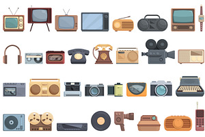 Analogue Technology Icons Set