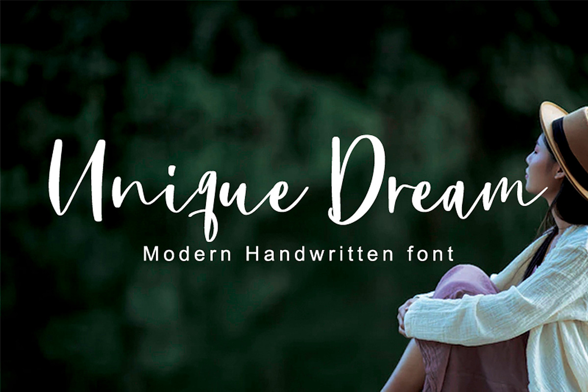 Unique Dream - Handwritten Font, a Script Font by Yuby Creative (Photo 1 of 8)