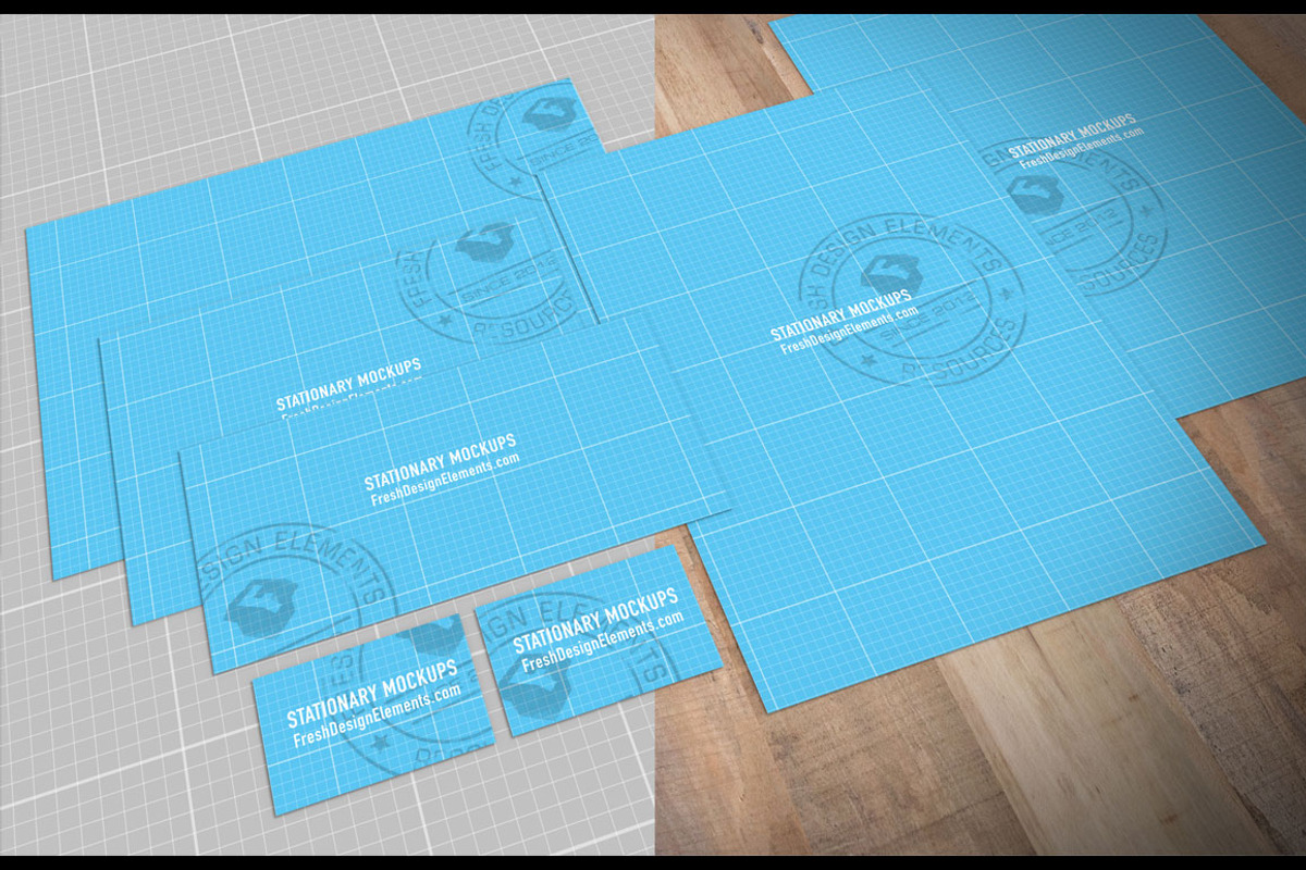 European A-Format Stationery Mockup, a Print Template by Fresh Design Elements (Photo 11 of 11)